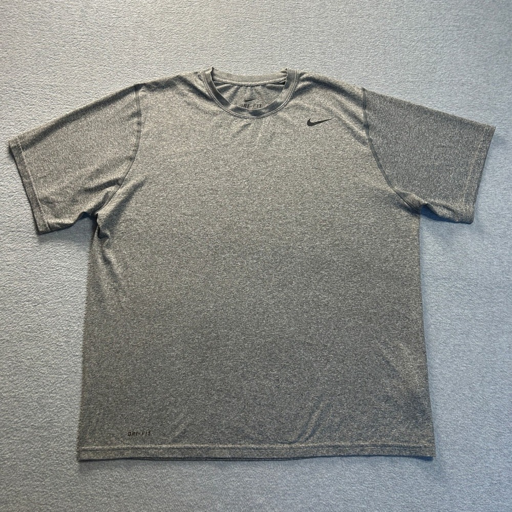 Nike Athletic T-Shirt Mens XL Gray Dri-FIT Short Sleeve Performance Training